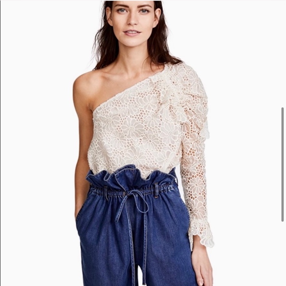 Malorie One-shoulder Rebecca Taylor eyelet top